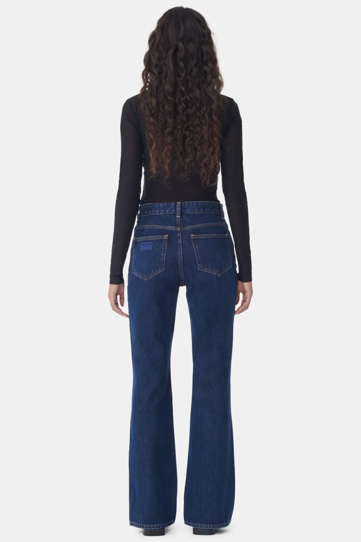 New GANNI Rigid Denim Betzy Dark Blue Stone