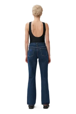New GANNI Rigid Denim Betzy Dark Blue Stone
