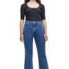 Best GANNI Rigid Denim Betzy Cropped Mid Blue Stone