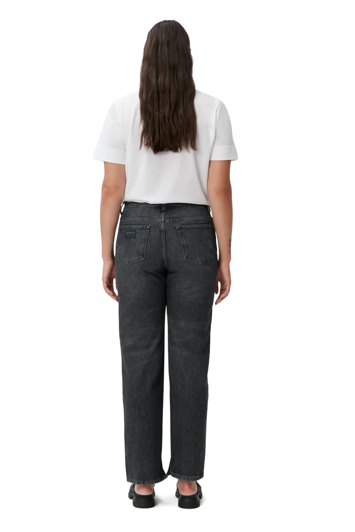 New GANNI Rigid Denim Lovy Black/White Vintage