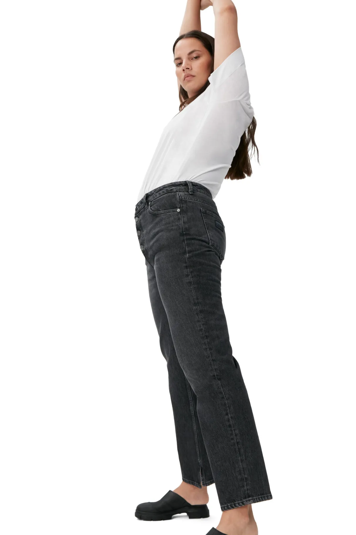 New GANNI Rigid Denim Lovy Black/White Vintage