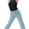 Cheap GANNI Rigid Denim Misy Cropped Light Blue Stone