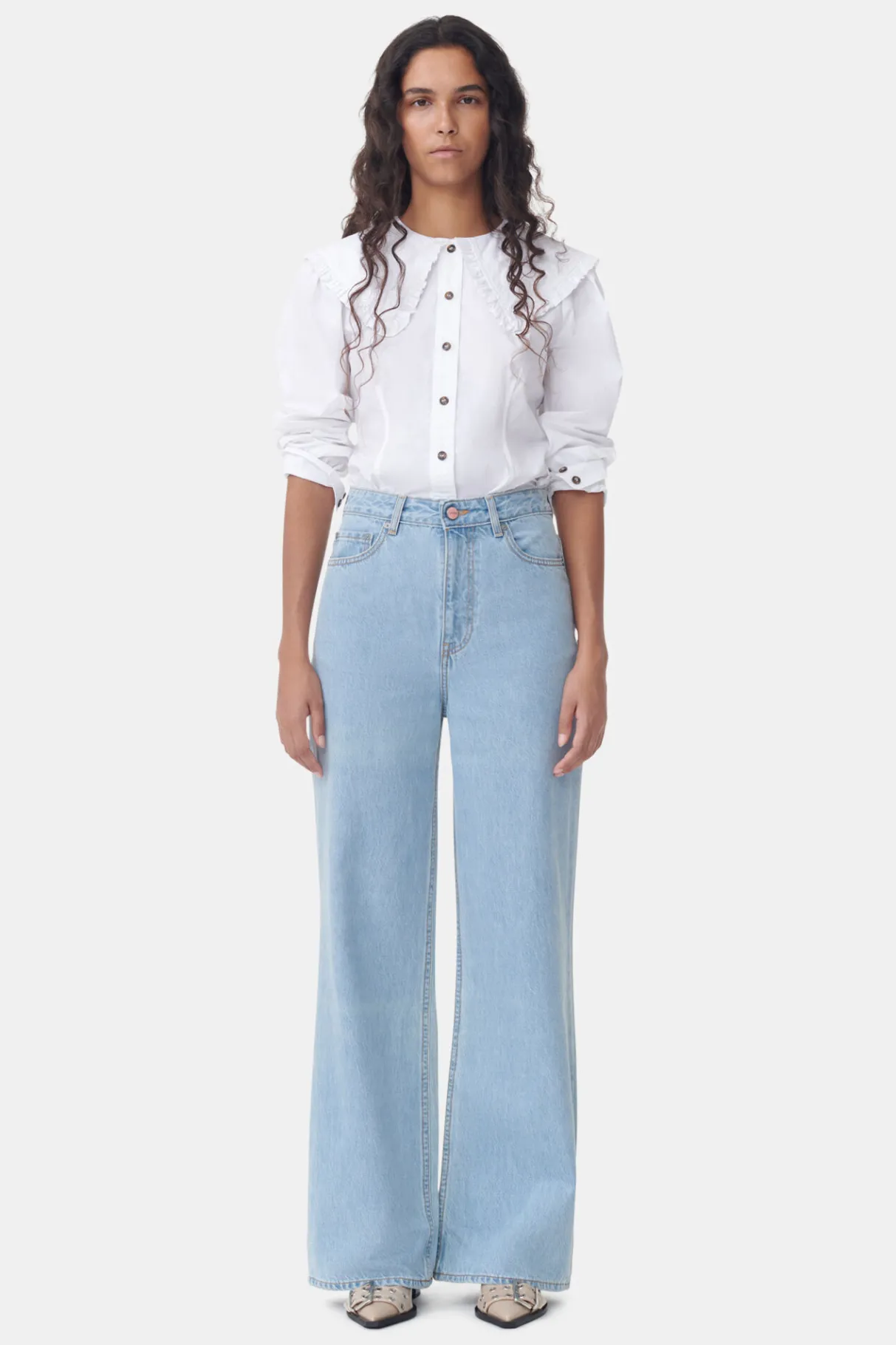 Online GANNI Rigid Denim Rigid Denim Magny Light Blue Stone