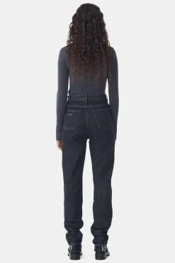 Cheap GANNI Rigid Denim Swigy Black/White Stone