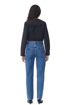 Store GANNI Rigid Denim Swigy Mid Blue Stone