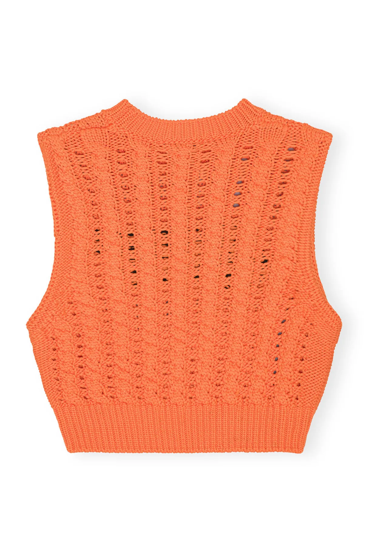 Shop GANNI Rope Cropped Vest Vibrant Orange