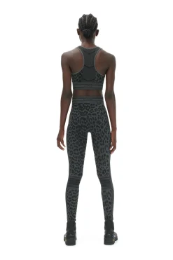 Sale GANNI Seamless Jacquard Bra Black