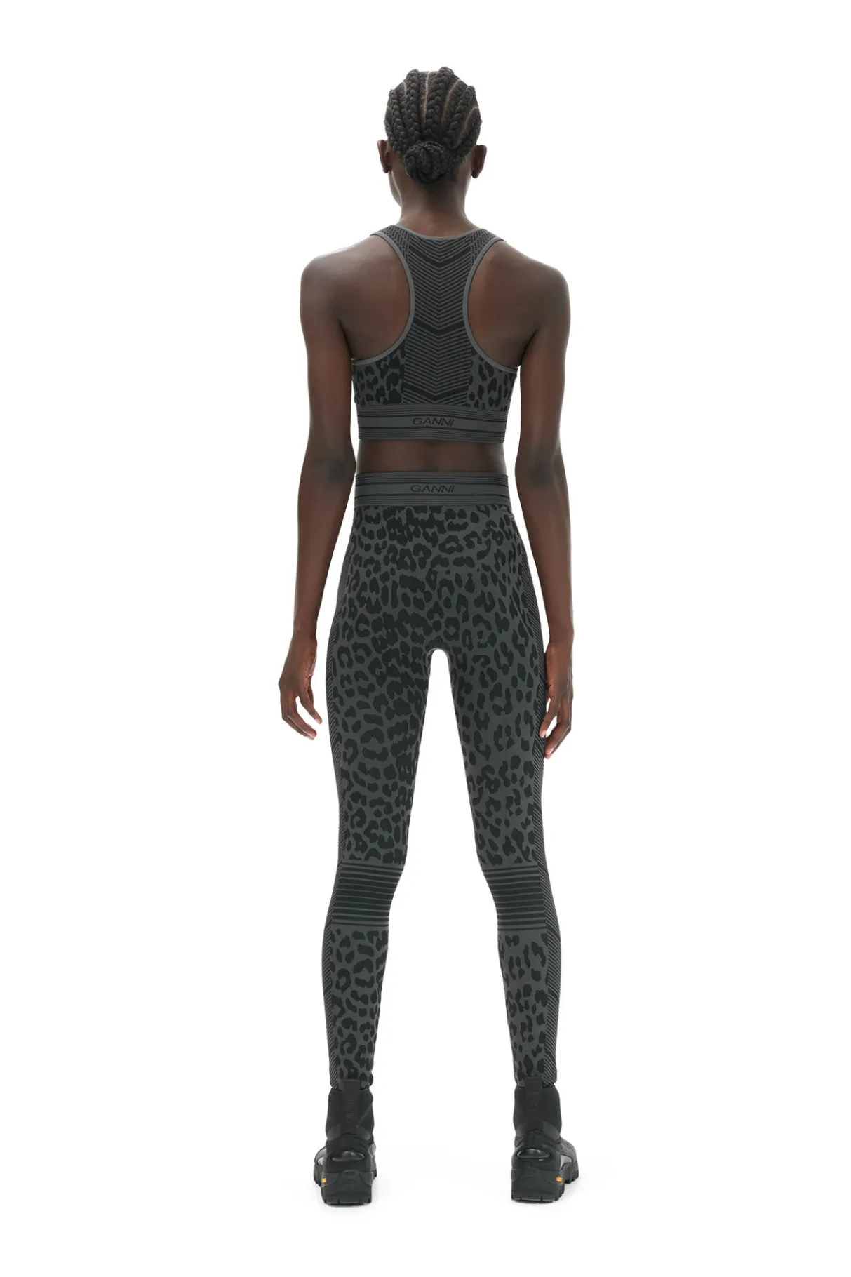 Best GANNI Seamless Jacquard Leggings Black