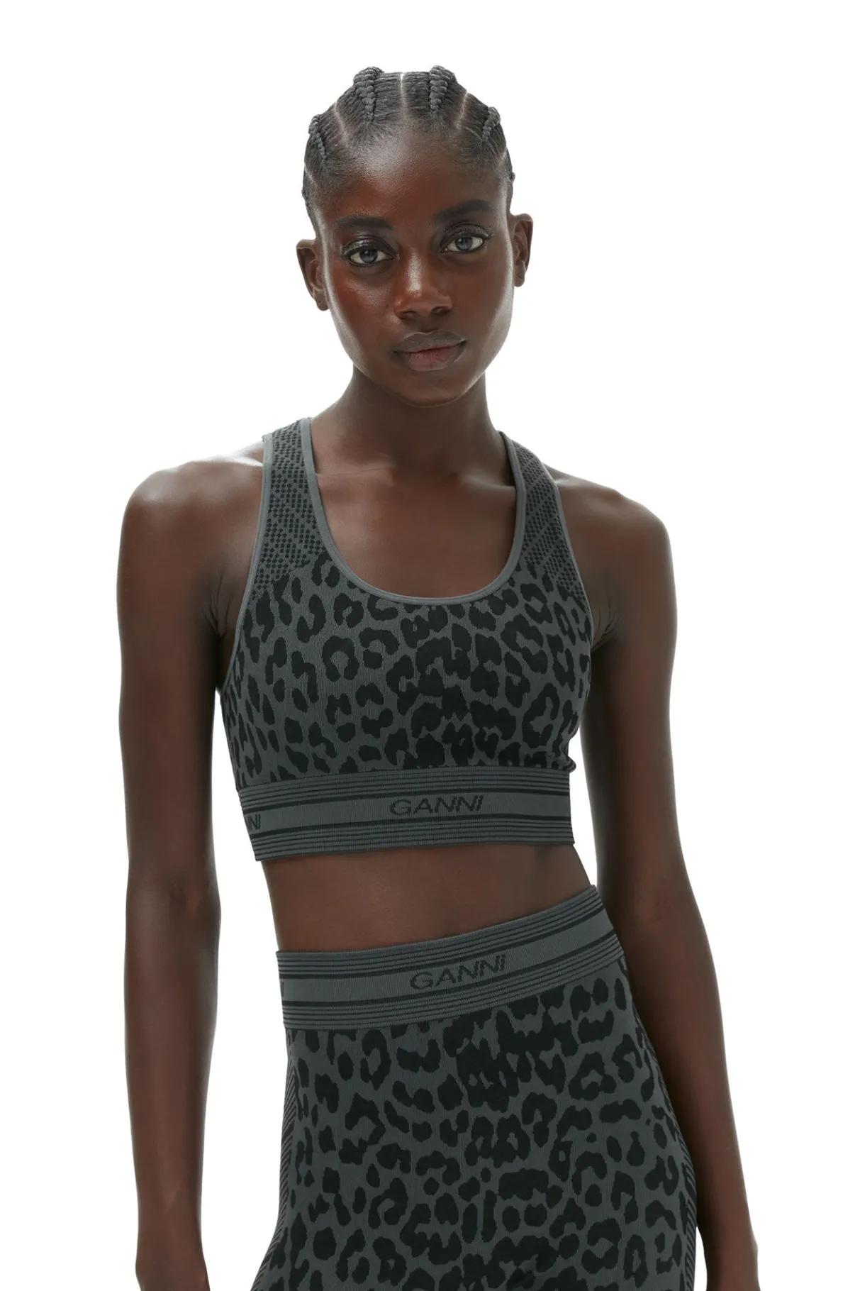Best GANNI Seamless Jacquard Leggings Black
