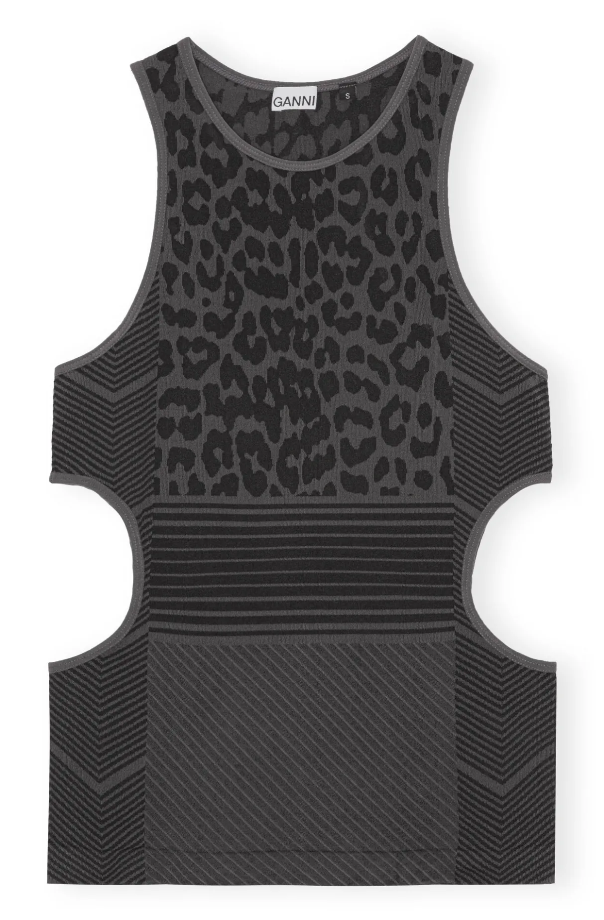 Best GANNI Seamless Jacquard Top Black