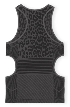 Best GANNI Seamless Jacquard Top Black