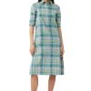 Online GANNI Seersucker Check Shirt Dress Lagoon