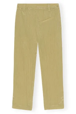 Best Sale GANNI Shiny Tech Pants Leek Green
