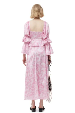 Flash Sale GANNI Silk Stretch Satin Maxi Skirt Bonbon