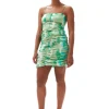 Flash Sale GANNI Silk Stretch Satin Mini Dress Lily Green
