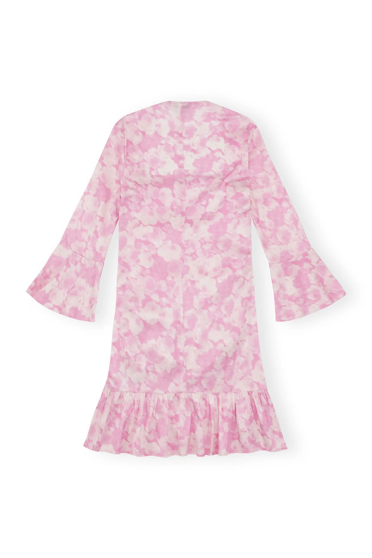 Hot GANNI Silk Stretch Satin Mini Dress Bonbon