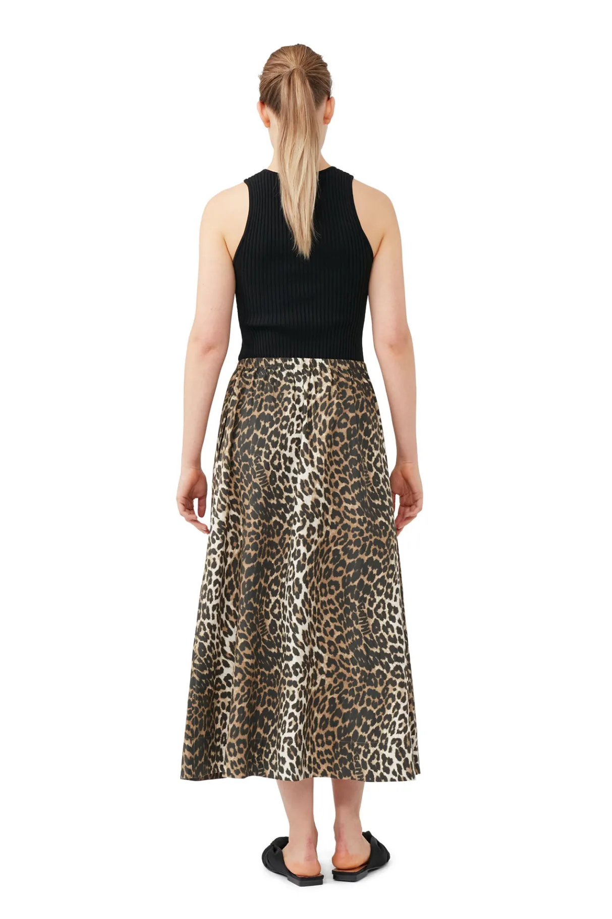 Clearance GANNI Sleeveless Melange Top Black