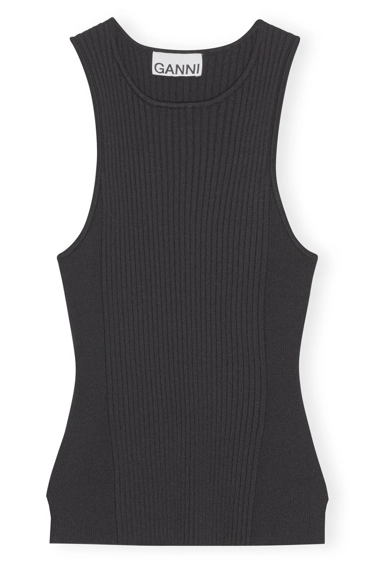 Clearance GANNI Sleeveless Melange Top Black