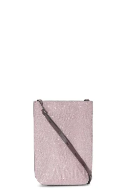 Shop GANNI Small Glitter Banner Crossbody Bag Light Lilac