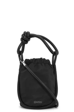 Clearance GANNI Small Knot Bucket Bag Black