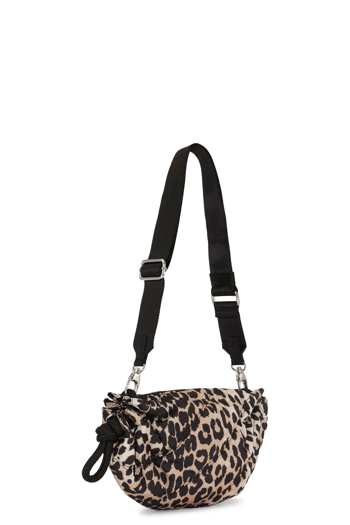Online GANNI Small Quilted Duffle Bag Leopard