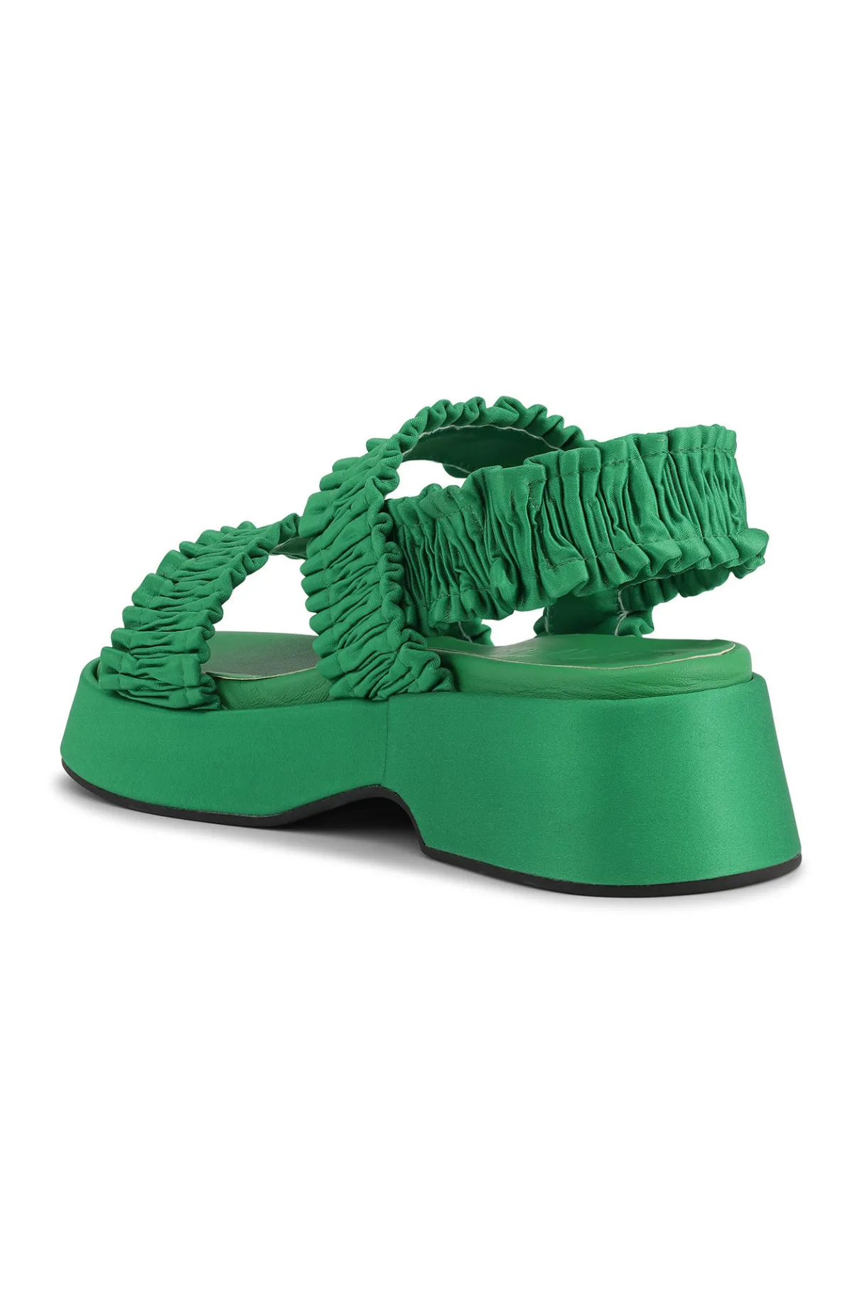 New GANNI Smock Flatform Sandals Kelly Green