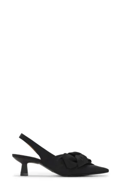 Online GANNI Soft Bow Slingback Pumps Black