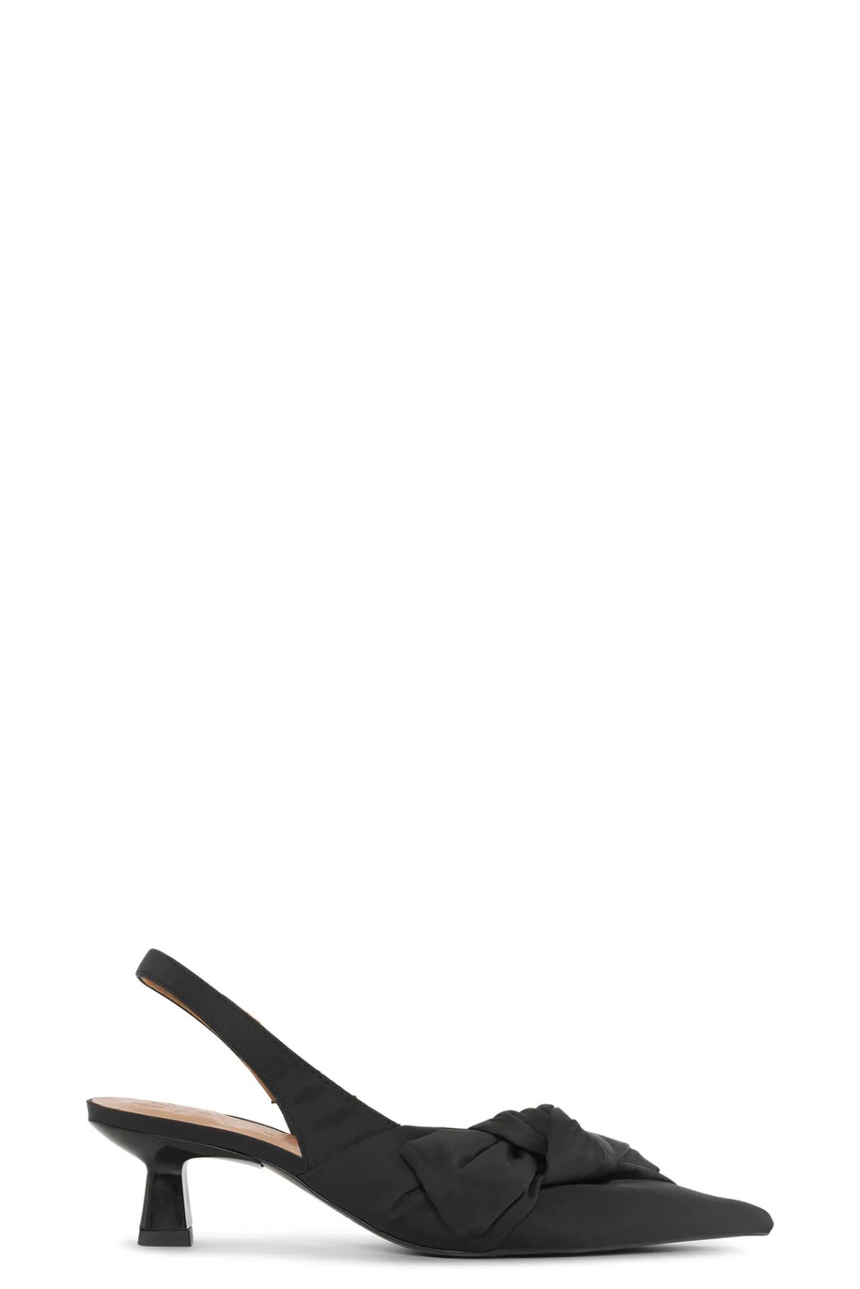 Store GANNI Soft Bow Slingback Pumps Black