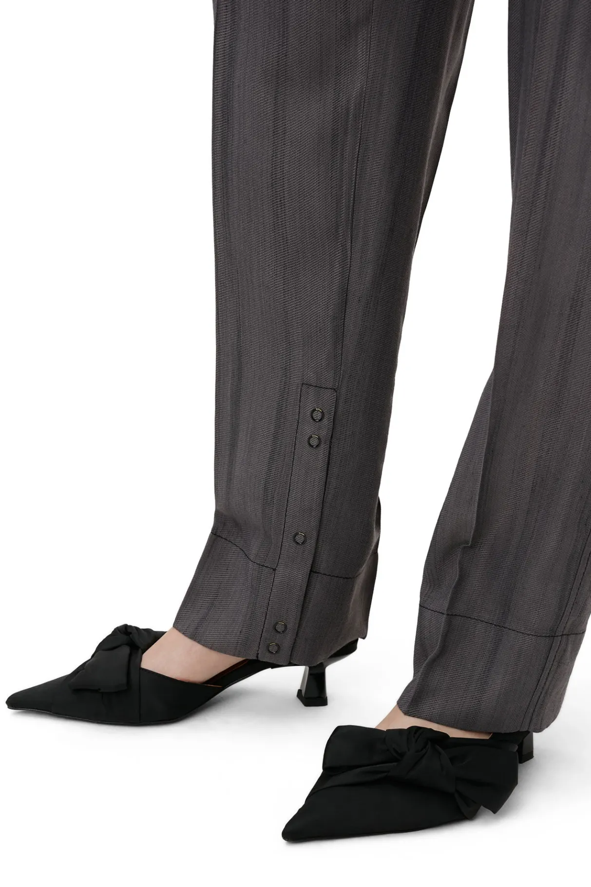 Store GANNI Soft Bow Slingback Pumps Black