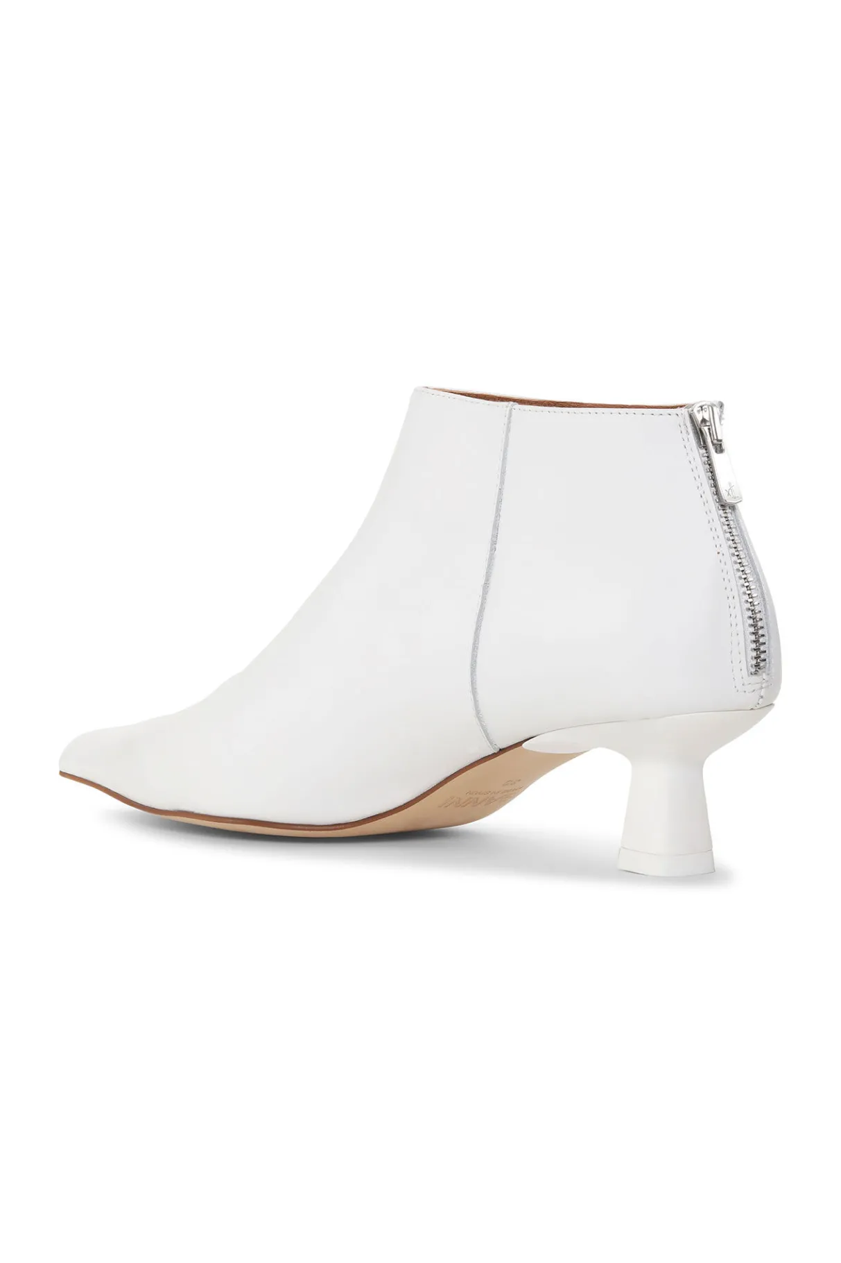Shop GANNI Soft Pointy Crop Boots Egret