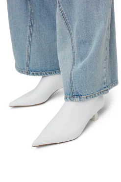 Shop GANNI Soft Pointy Crop Boots Egret