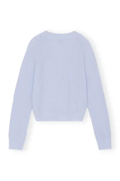 Best Sale GANNI Soft Wool Cardigan Brunnera Blue