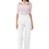 Outlet GANNI Soft Wool Cut Out Top Pink Tulle