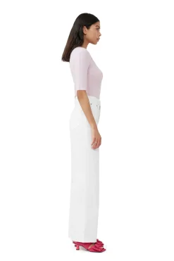 Outlet GANNI Soft Wool Cut Out Top Pink Tulle