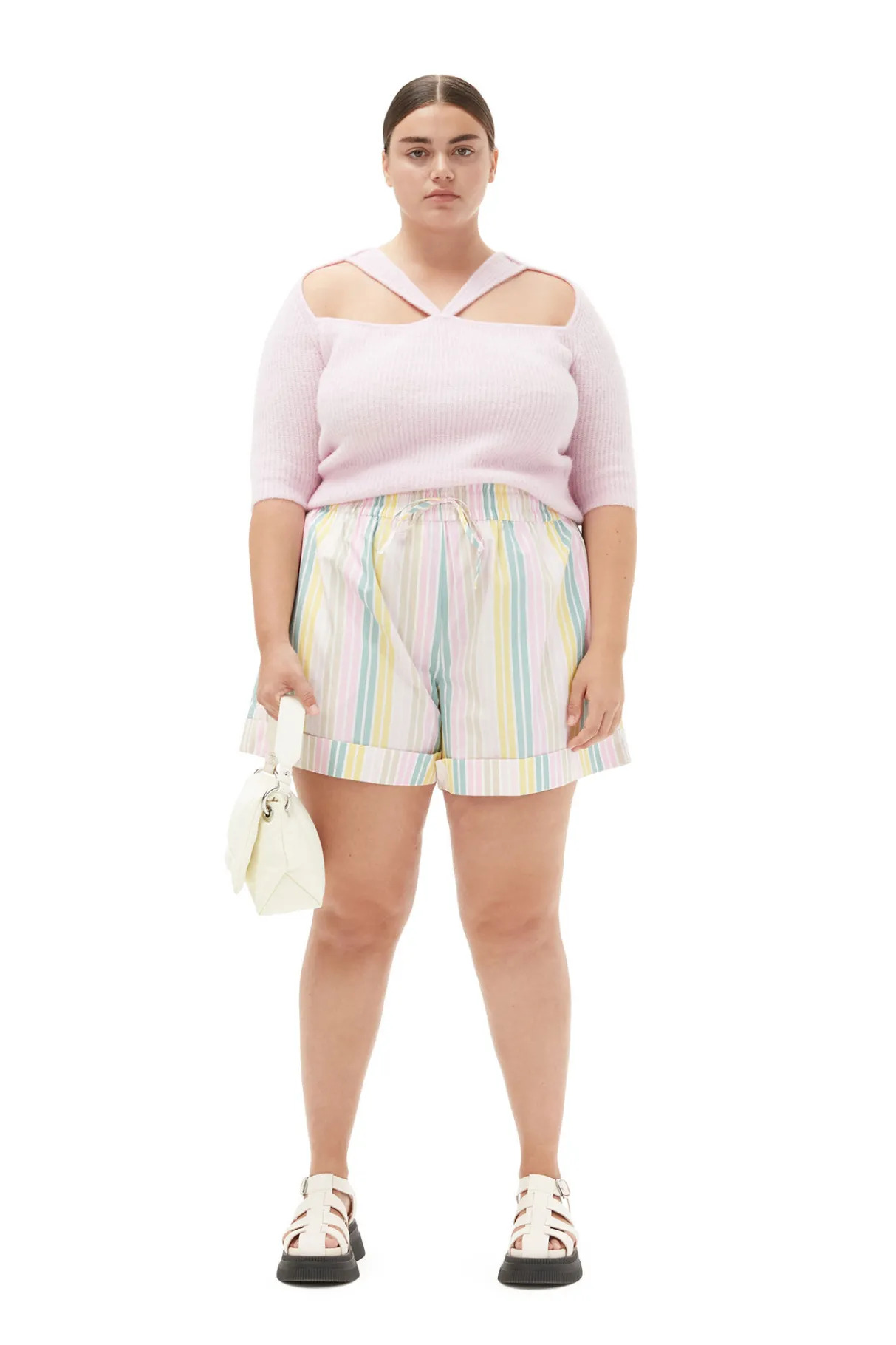 Outlet GANNI Soft Wool Cut Out Top Pink Tulle