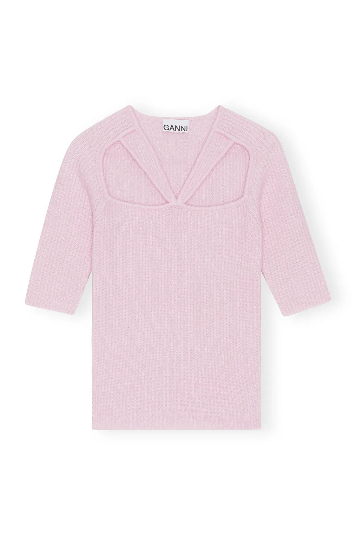 Outlet GANNI Soft Wool Cut Out Top Pink Tulle