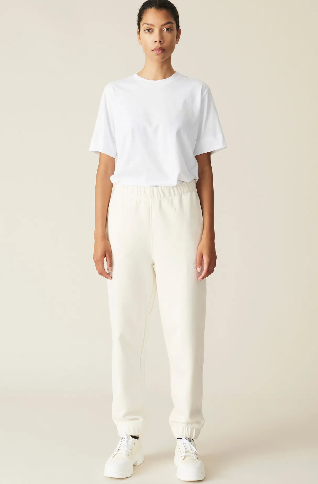 Sale GANNI Software Isoli Elasticated Pants Egret