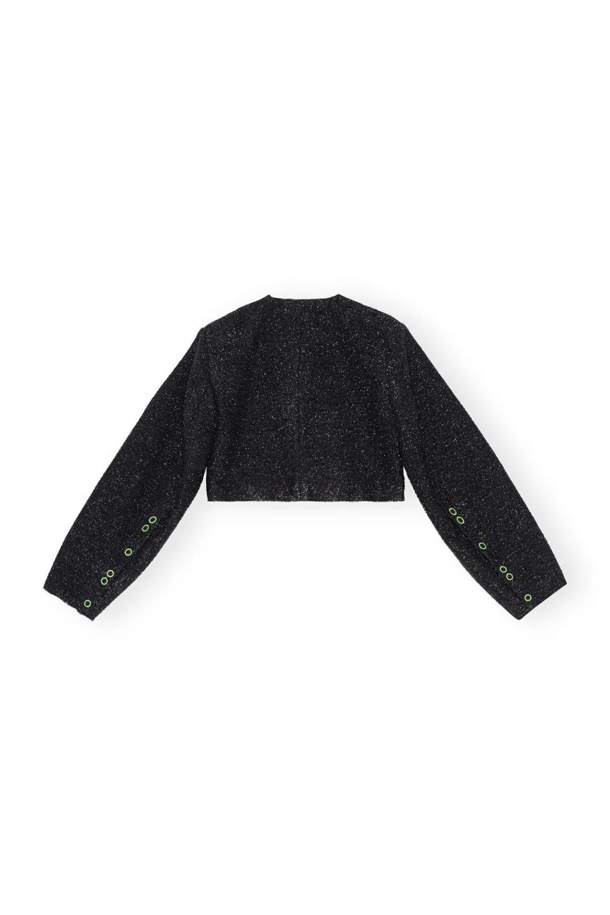 Discount GANNI Sparkle Cropped Blazer Black
