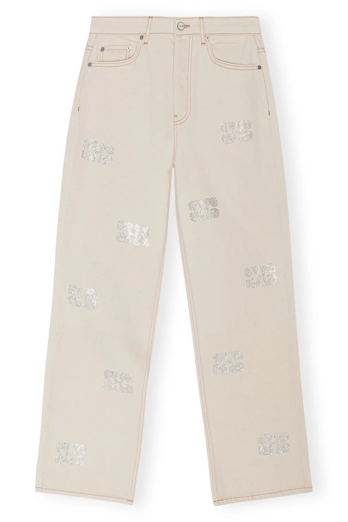 Online GANNI Sparkle Izey Jeans Vanilla Ice