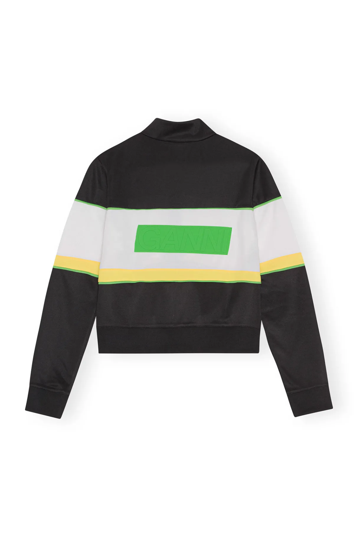 New GANNI Sporty Jersey Tracksuit Jacket Black