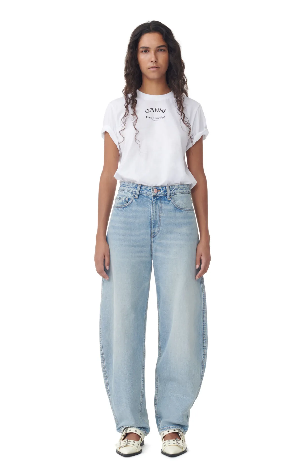 Store GANNI Stary Jeans Light Blue Vintage