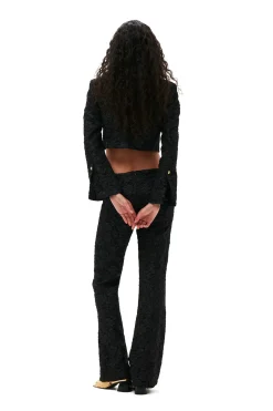 Flash Sale GANNI Stretch Jacquard Flared Pants Black