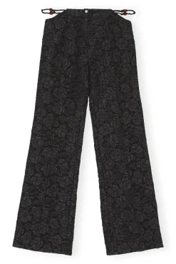 Flash Sale GANNI Stretch Jacquard Flared Pants Black