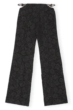 Flash Sale GANNI Stretch Jacquard Flared Pants Black