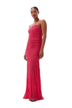 New GANNI Stretch Lace Halter Neck Dress Love Potion