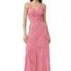 Online GANNI Stretch Seersucker Maxi Dress Love Potion