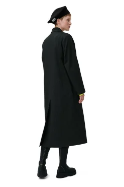 Online GANNI Stretch Stripe Coat Black