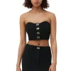 Best Sale GANNI Stretch Suiting Corsage Top Black