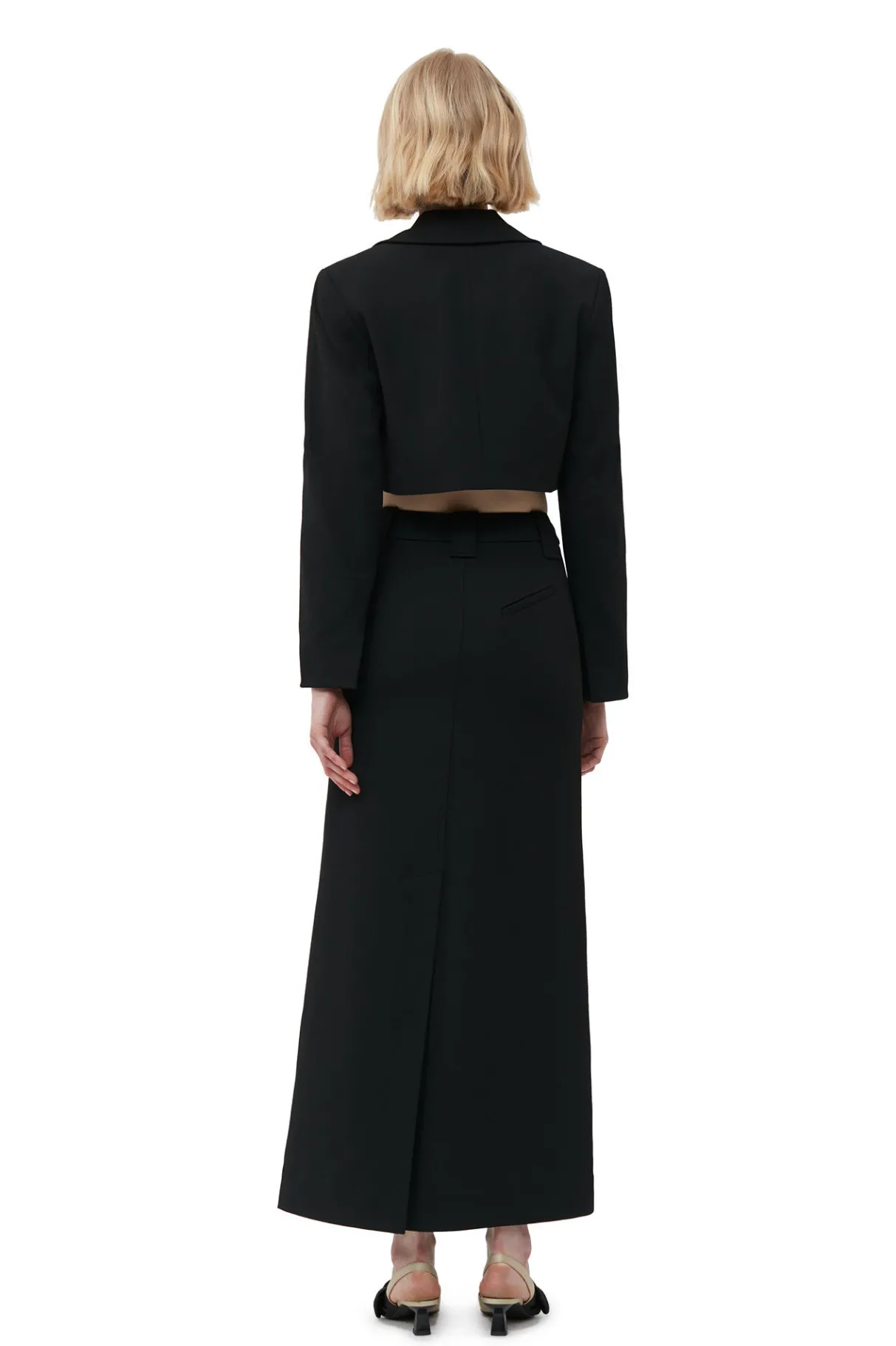 Best Sale GANNI Stretch Suiting Maxi Skirt Black
