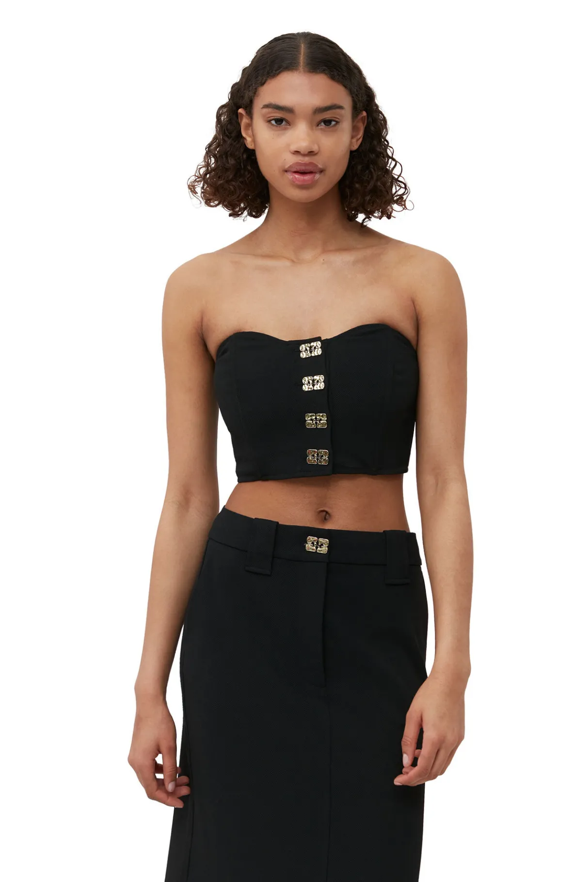Best Sale GANNI Stretch Suiting Maxi Skirt Black